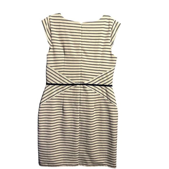Ann Taylor Size 14 Cap Sleeve Double Knit Dress Striped Work Office Professional - Picture 2 of 7